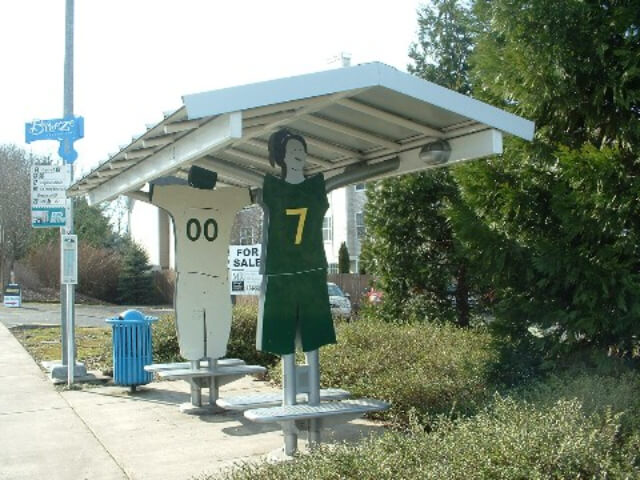 Oregon Ducks bus stop